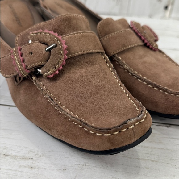 Y2K Naturalizer Moccasin Loafer Kitten Heels Leather Brown Boho Buckle Sz 6.5 - Picture 9 of 17